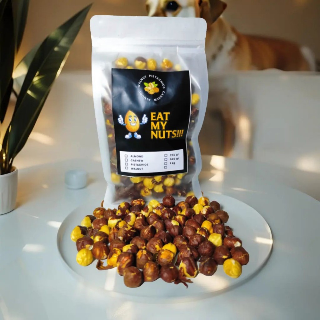 

KACANG HAZELNUT PANGGANG ROASTED GRADE A - SNACK CEMILAN SEHAT KEMASAN POUCH BY EAT MY NUTS