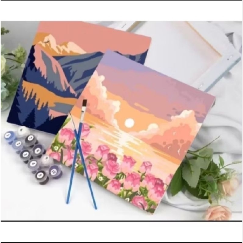 

Paint By Number 20 x 20 cm Lukisan Kanvas DIY Digital Painting Kit With Kanvas
