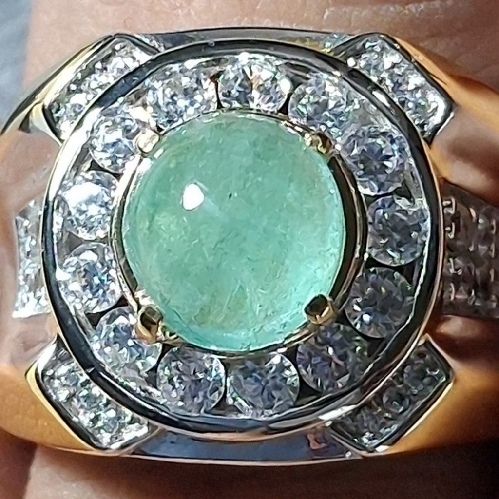 Cincin Zamrud / Emerald (Beryl) Colombia Memo BGL Natural & Murah (Perak)