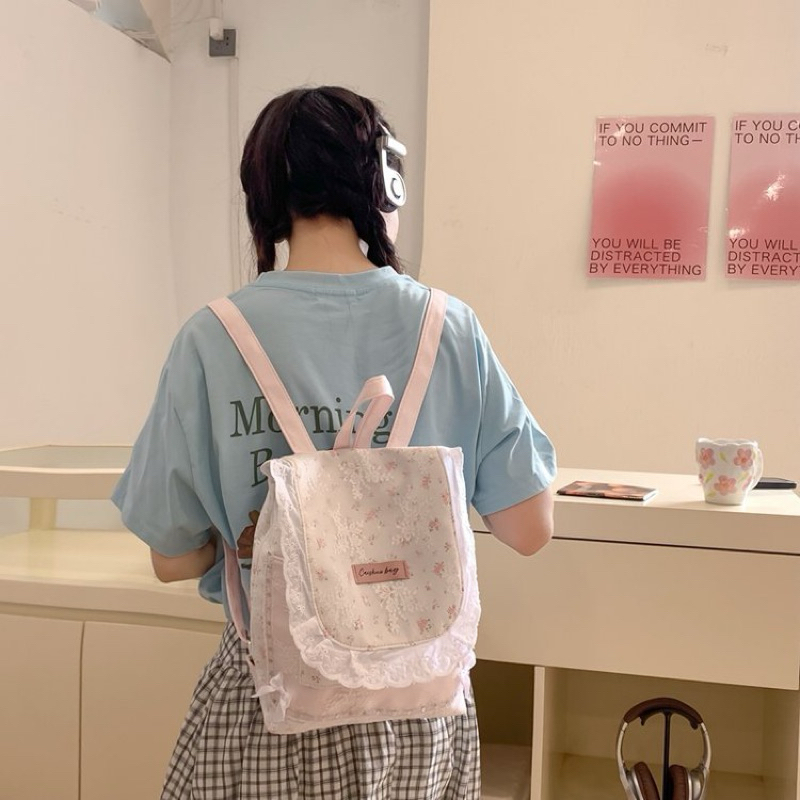 Limited Tas Ransel Bunga Aesthetic/ Tas Ransel Flower Aesthetic/ Backpack Flower Aesthetic/ Tas