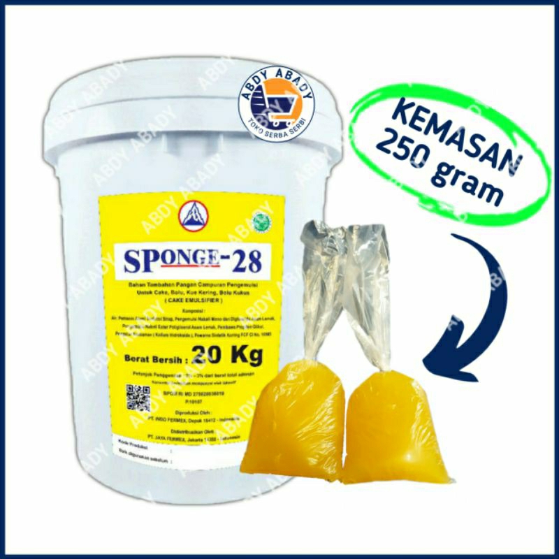 

Sponge 28 Cake Emulsifier Kemasan 250gr Cake Improver SP 28 Pengembang dan pelembut kue