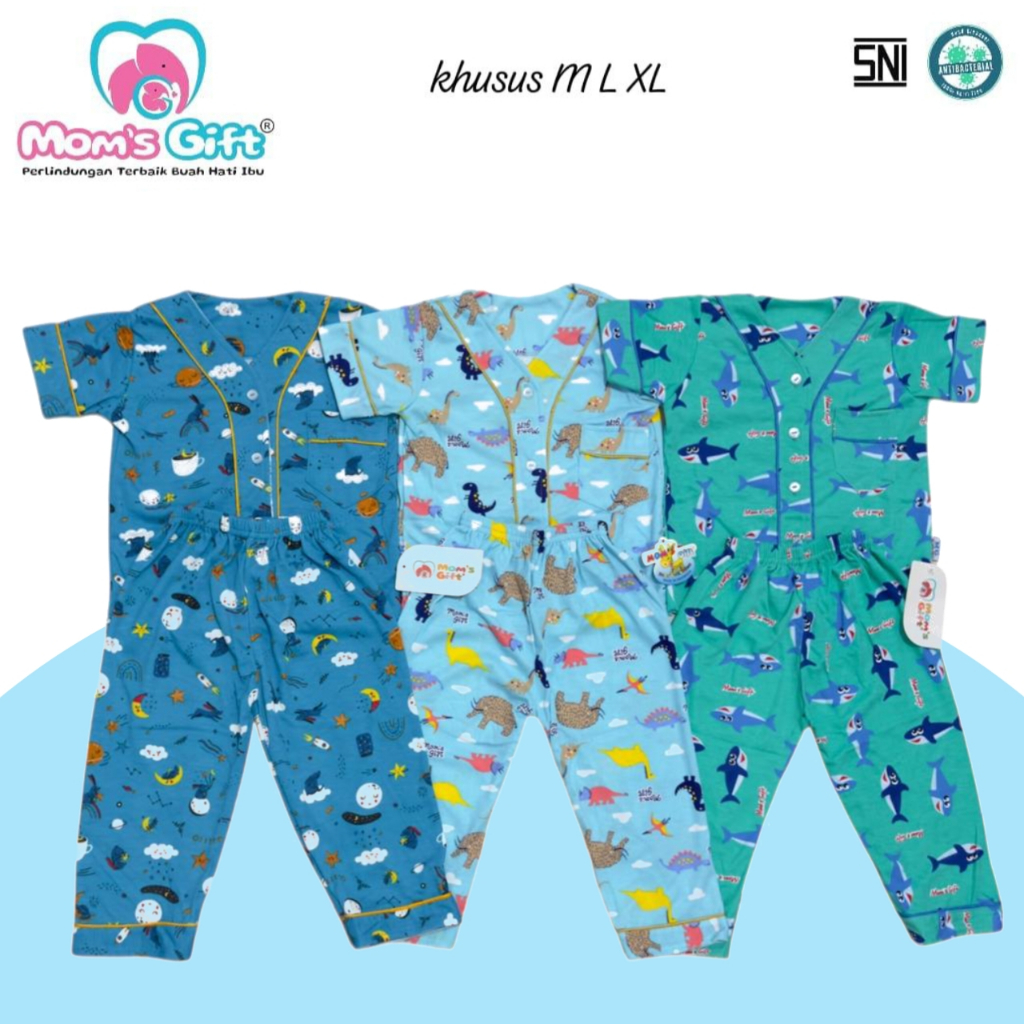 RB setelan baju bayi moms gift pendek celana panjang size M L XL / PIYAMA BAJU TIDUR ANAK Katun