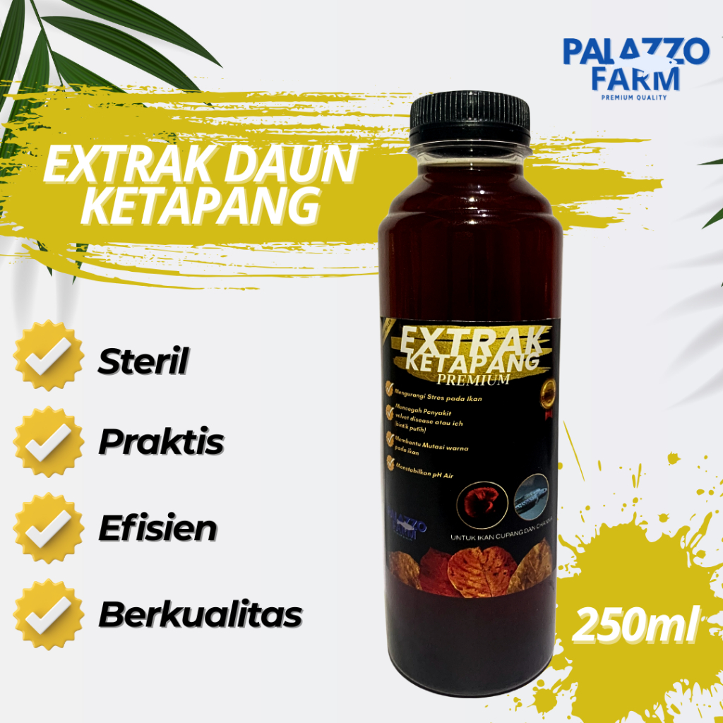 Palazzo Farm - Extrak Daun Ketapang 250ML Premium Super Pekat Untuk Ikan channa/cupang/koi/arwana