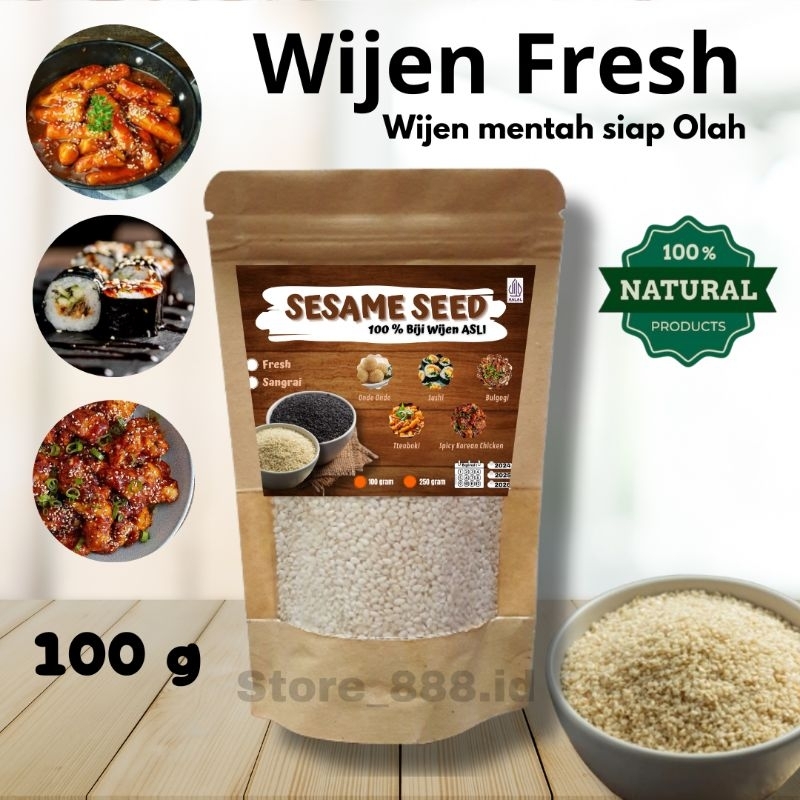 

Wijen Wijen putih Wijen 100 gram Biji wijen Biji wijen putih Sesame seed Wijen sangrai