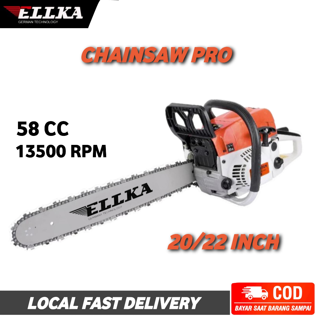 Mesin Potong Kayu 58cc mesin sinso Chainsaw 2-tak 22inch Gergaji Potong Pohon Kayu