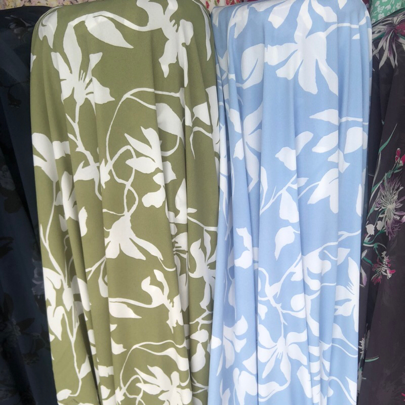 kain wolly crepe motif - kain wolly crepe motif bunga - kain wolly crepe motif premium dtc