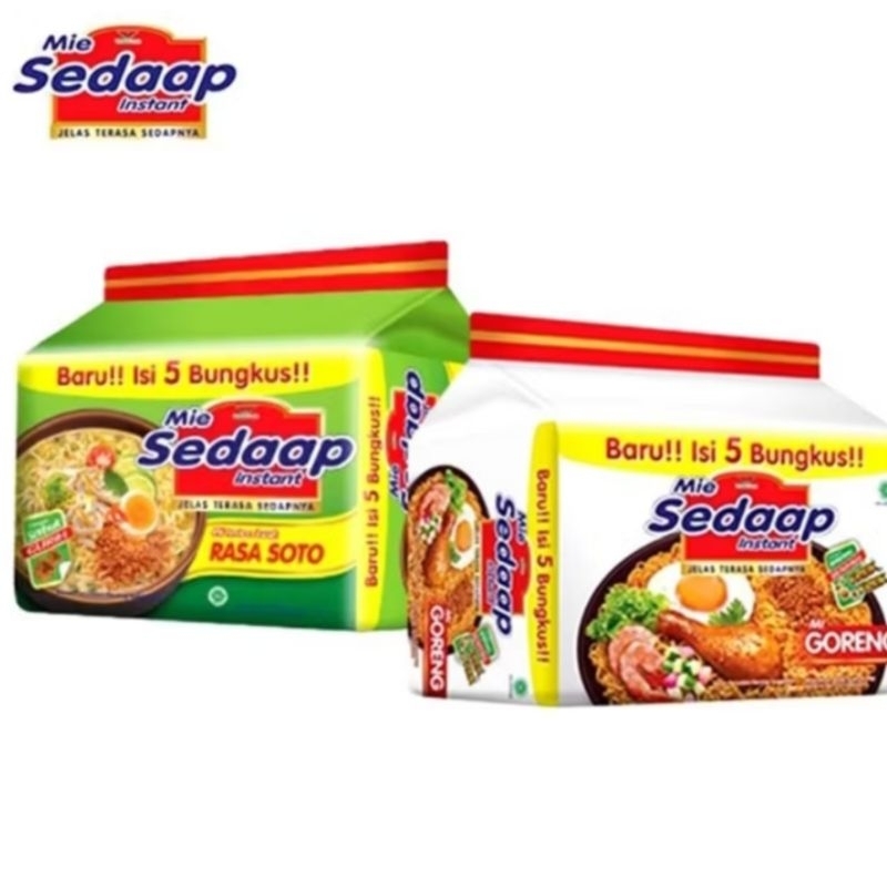 

Sedaap Mie Instan isi 5 bungkus - Sedaap Goreng / Sedaap Rasa Soto - Mie Kuah
