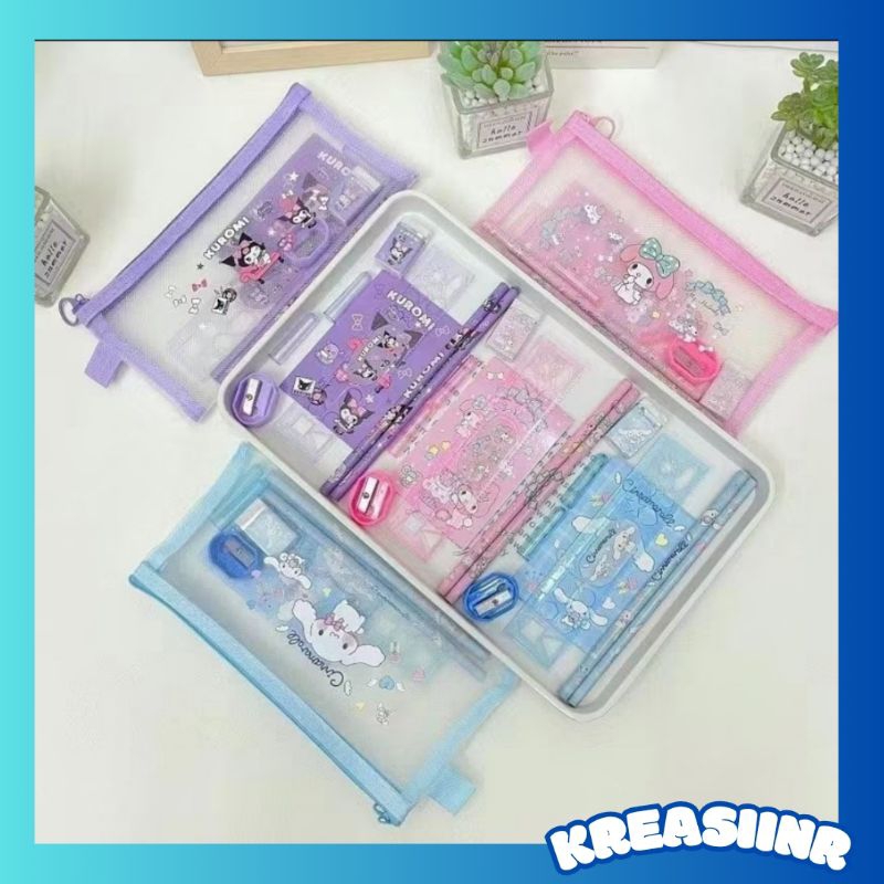 

Tempat Pensil Set Jaring Transparan karakter Sanrio / set 6 in 1