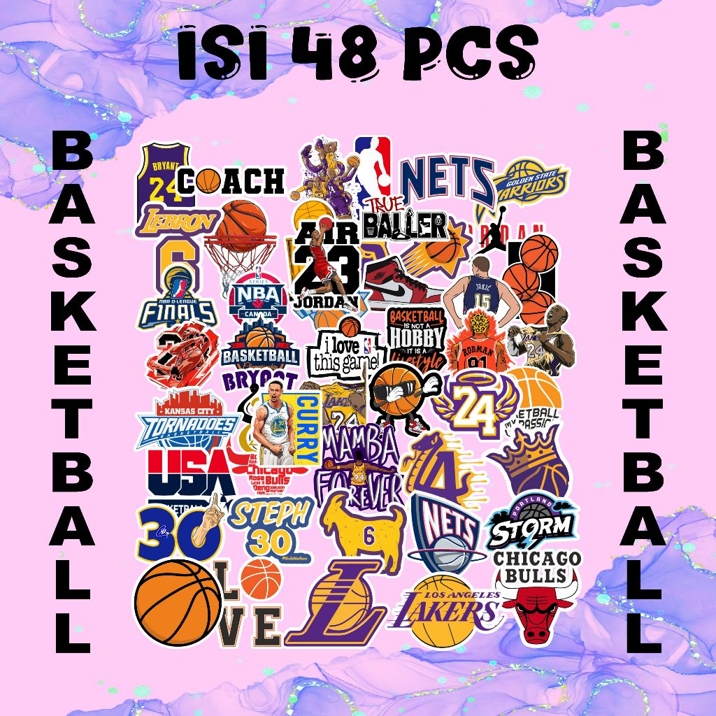 

STIKER OLAHRAGA BASKETBALL 48 PCS | STIKER VINYL PREMIUM | TAHAN AIR & AWET | UNTUK PENGGEMAR BOLA BASKET, COCOK SEGALA MEDIA!