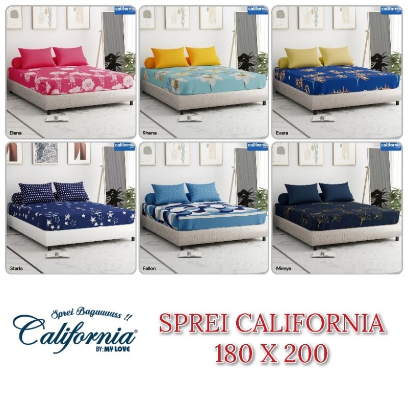 Sprei California 180x200x20 bantal 4 guling 2