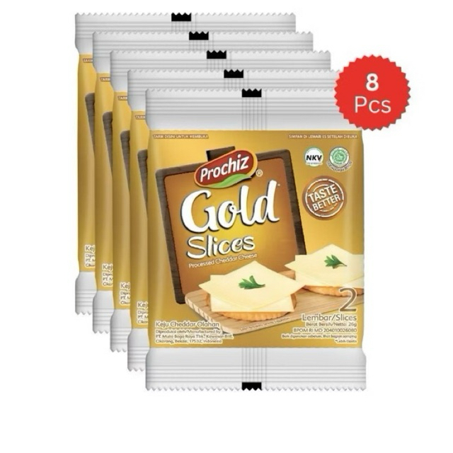 (Renceng) Prochiz Gold Keju Slice [2's x 8 pcs] MURAH