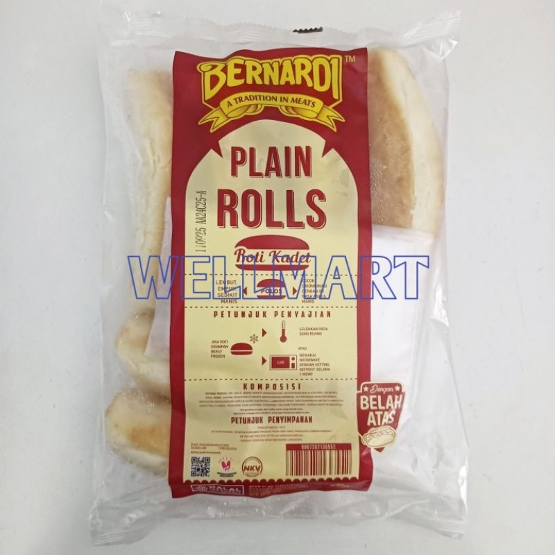 

Bernardi Roti Hotdog Isi 6 Pcs 300gr Plain Rolls Roti Kadet