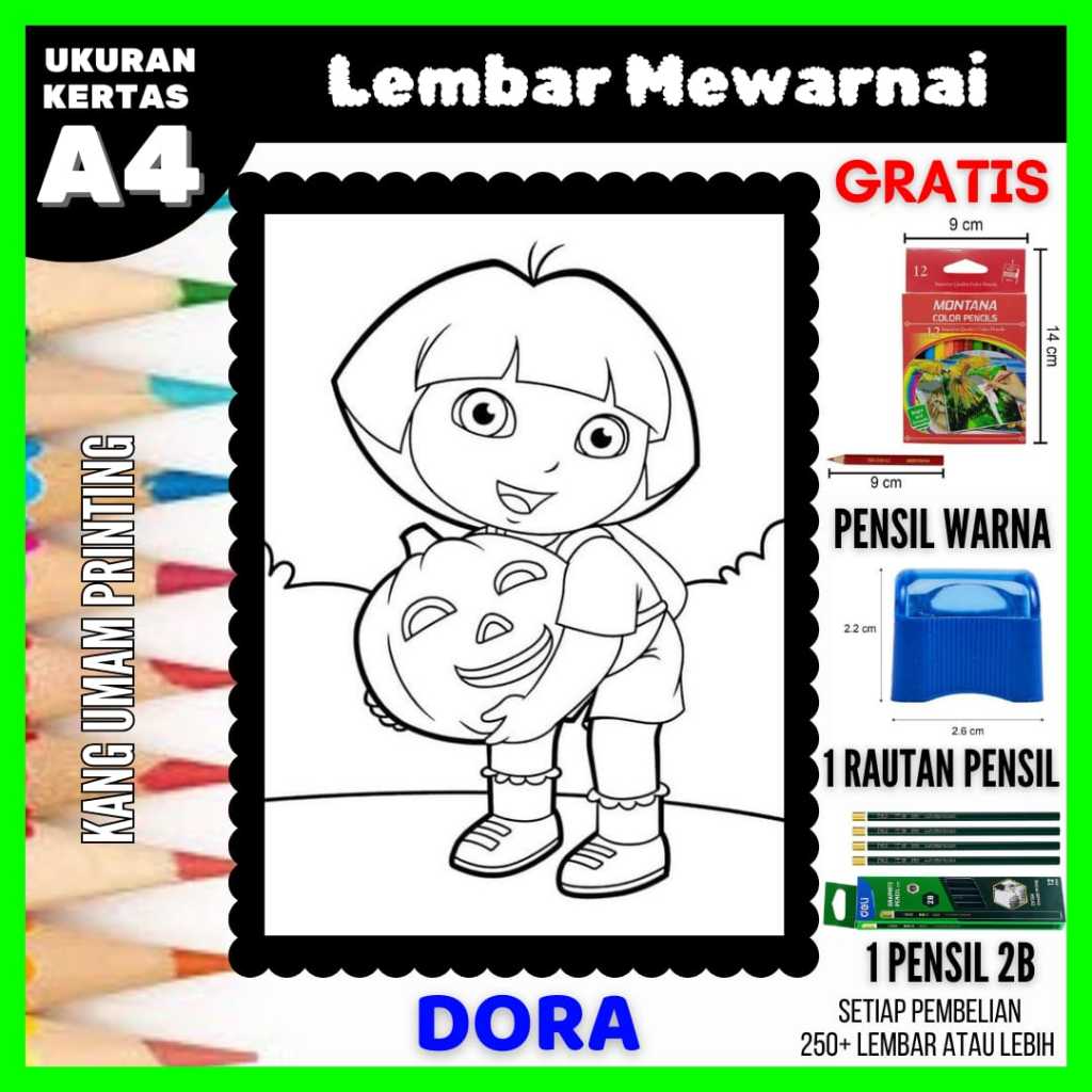 

Lembar Mewarnai Gambar Dora the Explorer Semua Usia Bagian 01, Sketsa , Kertas Mewarnai , Drawing