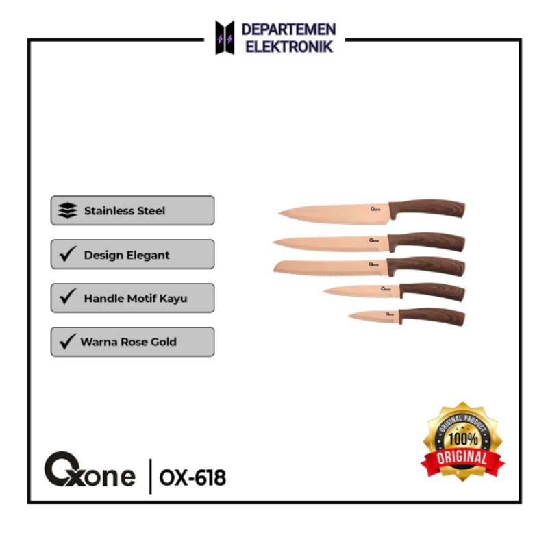 OXONE PISAU SET 5 PCS ROSEGOLD SET OX 618