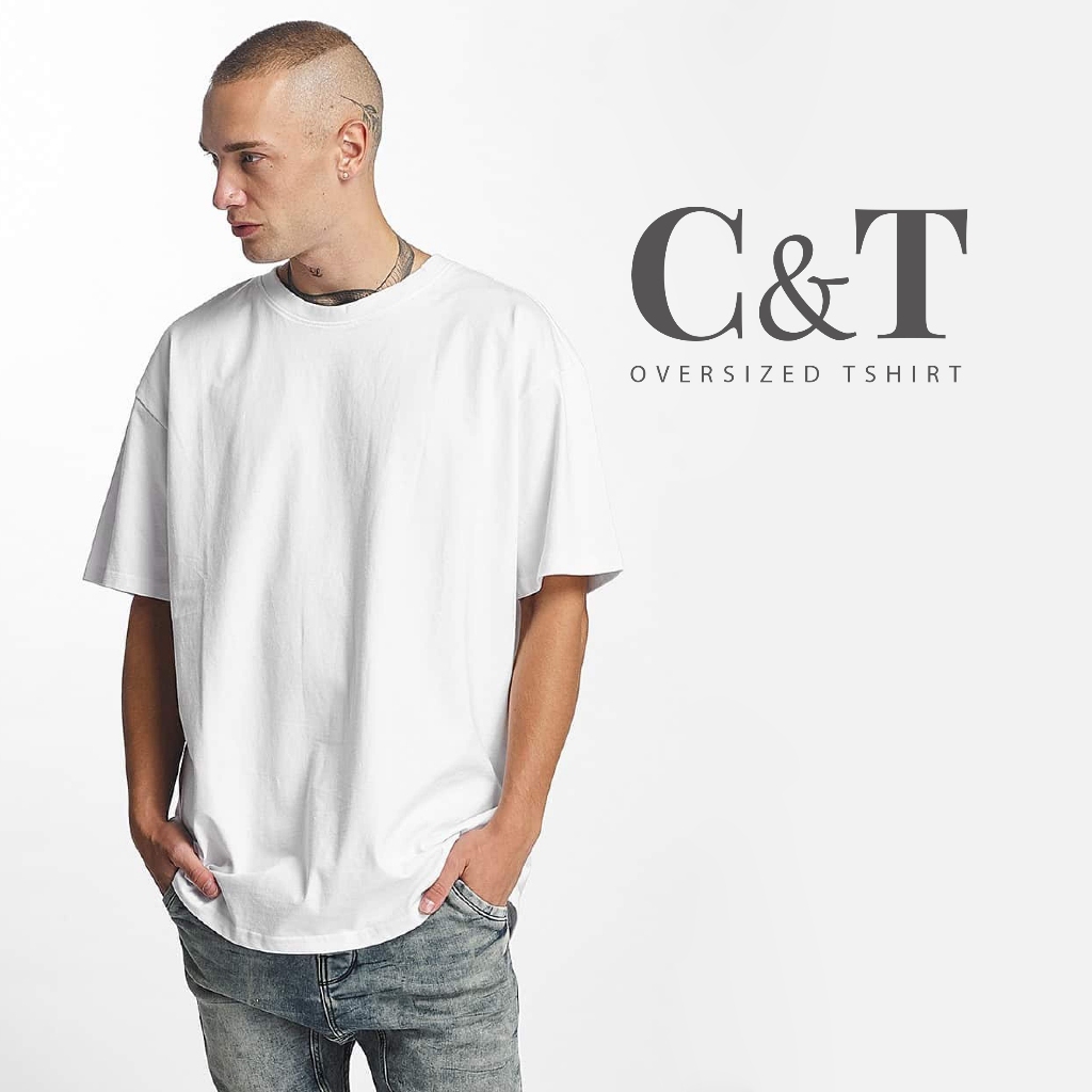 (Gratis Stiker) KAOS OVERSIZED / TSHIRT PUTIH POLOS OVERSIZED / OVERSIZE PREMIUM CNTGARAGECLOTHING