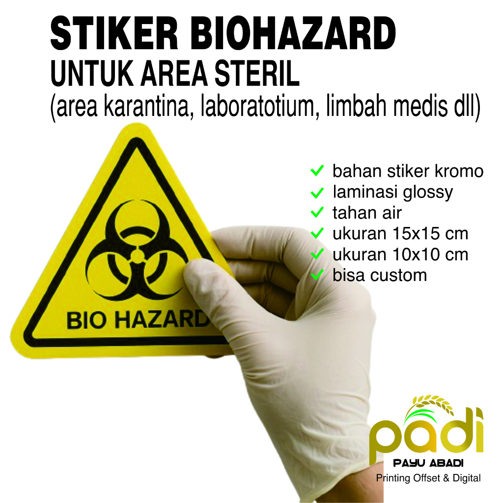 

Stiker Label Biohazard | Stiker Bio Hazard Uk. 10x10 cm I Uk. 15x15 cm Harga Per pcs