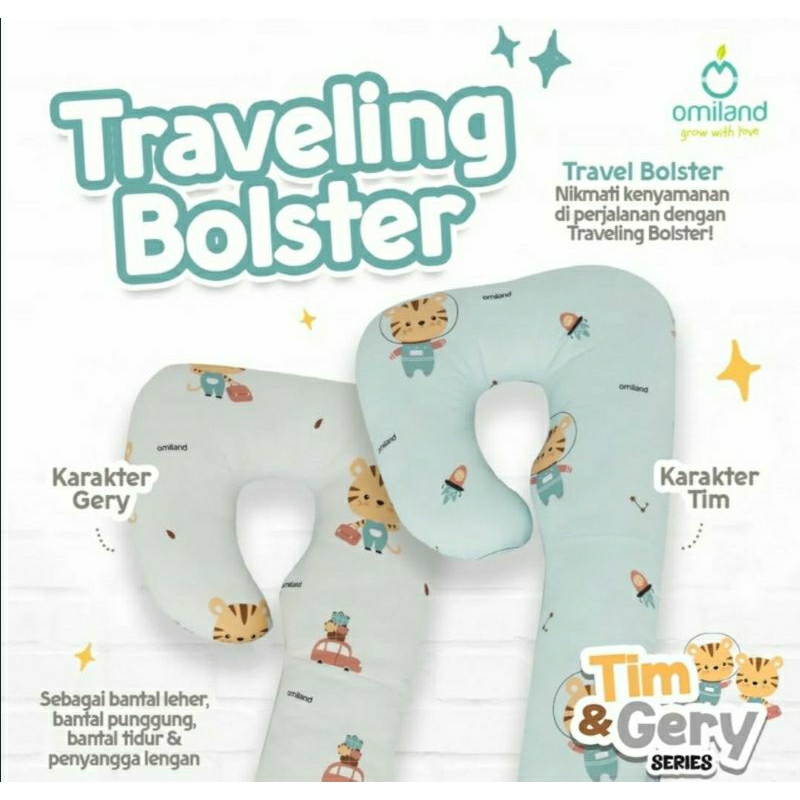 Omiland Travel Bolster/Bantal Guling Peluk Bayi/Guling Bayi Lucu