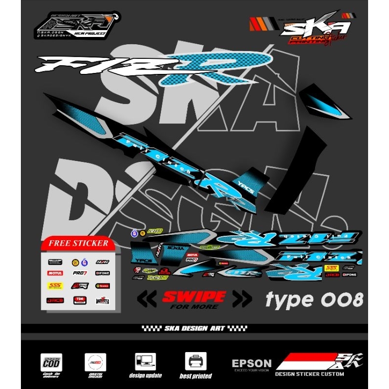 sticker striping Yamaha fizr variasi hologram vynil
