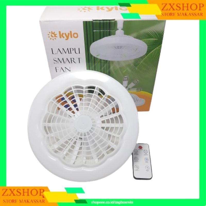 Kylo Lampu Smart Fan / Lampu Kipas Angin AC E27 Lampu LED Kipas Angin Gantung Plafon + Remote 2 in 1