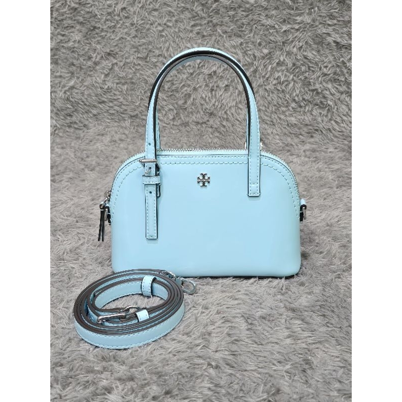 (100% ORI) TB EMERSON PATENT DOME SATCHEL LIGHT CELESTE