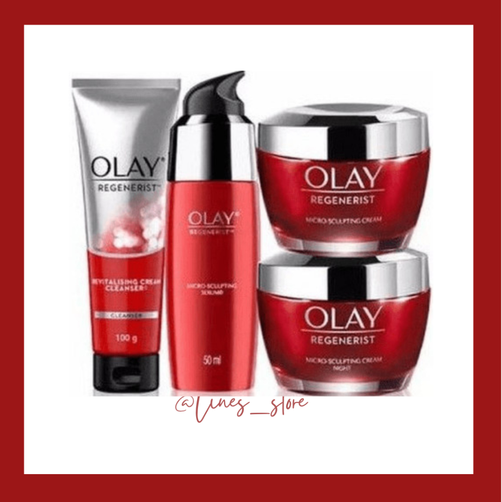 Paket Lengkap Olay Regenerist Anti Aging Skincare - Facial Wash - Serum - Day Cream - Night Cream