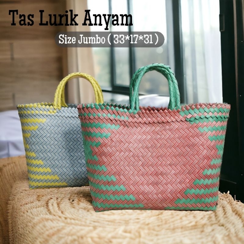 Tas Anyam Lurik Tas Keranjang Belanja