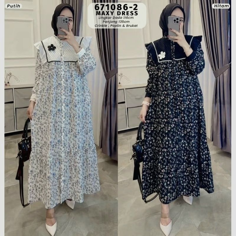 EXTU MIDI DRESS MOTIF PREMIUM/GAMIS DRESS EXTU TERBARU
