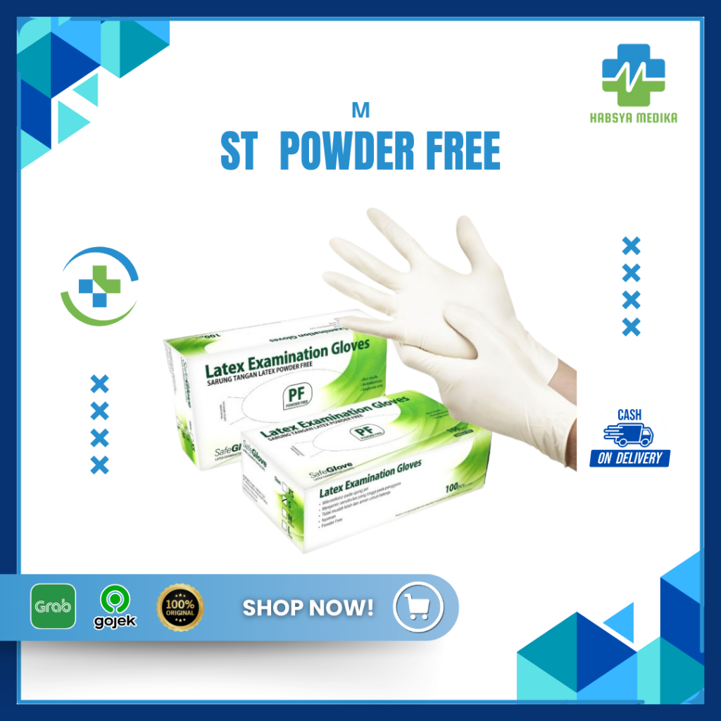 ST Powder Free M – Sarung Tangan Medis Tanpa Bubuk Ukuran M