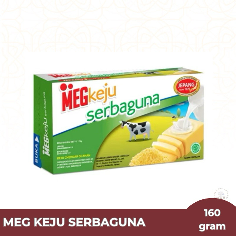 

Meg Cheddar Serbaguna 170 Gram Keju