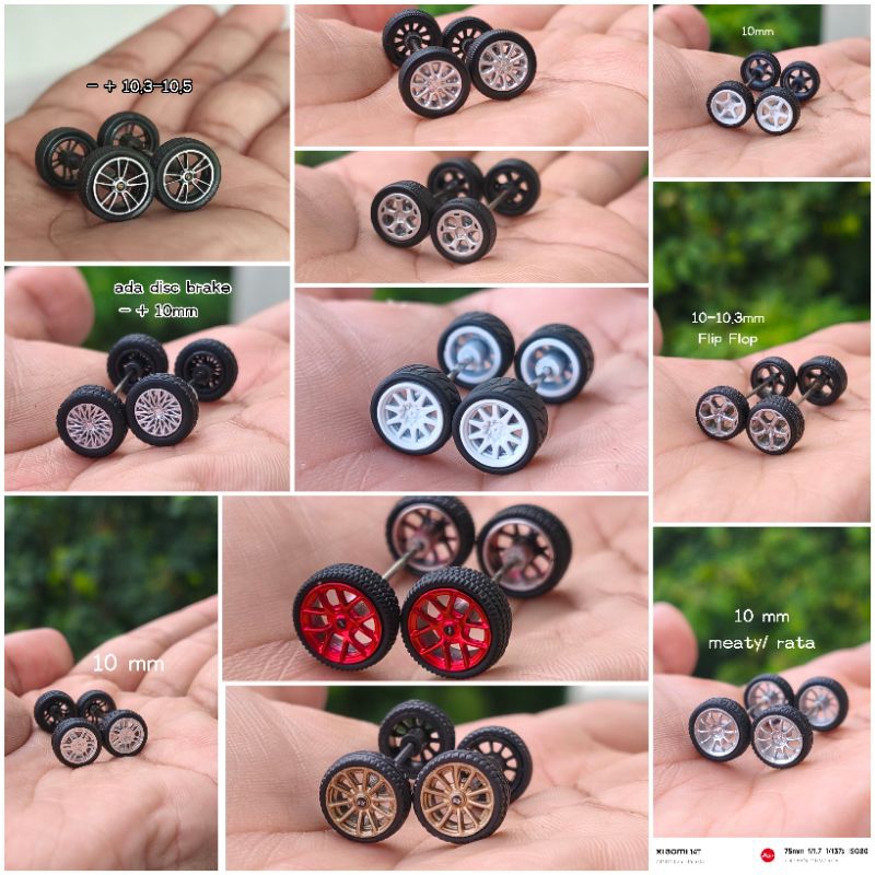 wheels set 1/64 | Ban Karet Original Mini GT | Para64 | Tarmac | Cm Model | inno64 | DCT