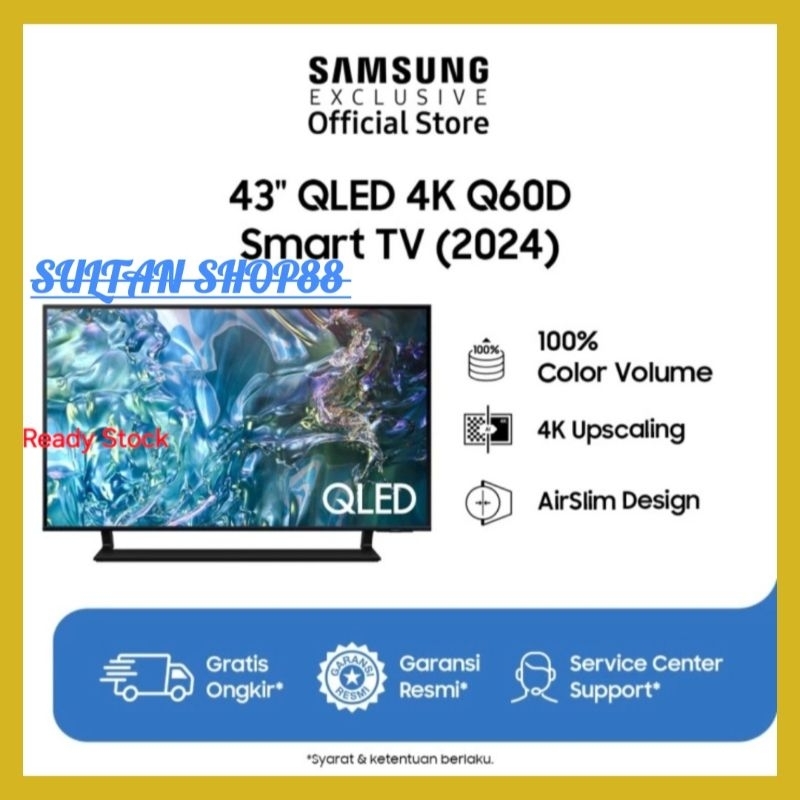SAMSUNG QLED TV QA43Q60D 43 INCH UHD 4K SMART TV I SAMSUNG SMART TV 43Q60D QLED 4K UHD