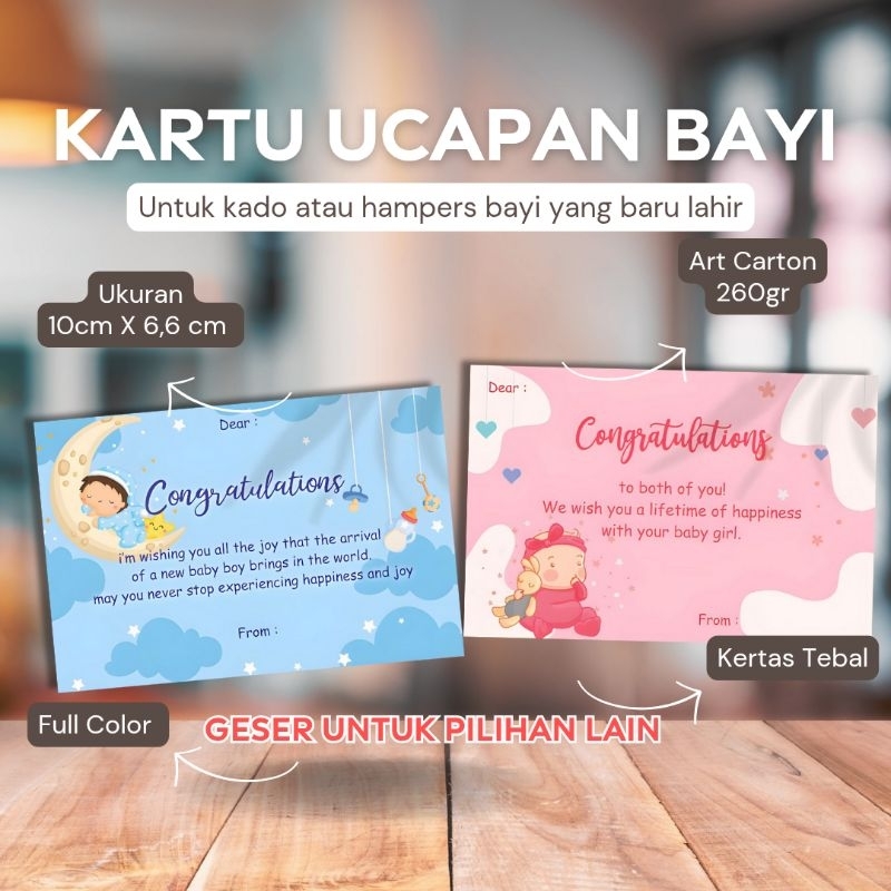 Greeting Card LITTLE BABY - Greeting Card Baby New Born - Kartu Ucapan Bayi Baru Lahir - Little One