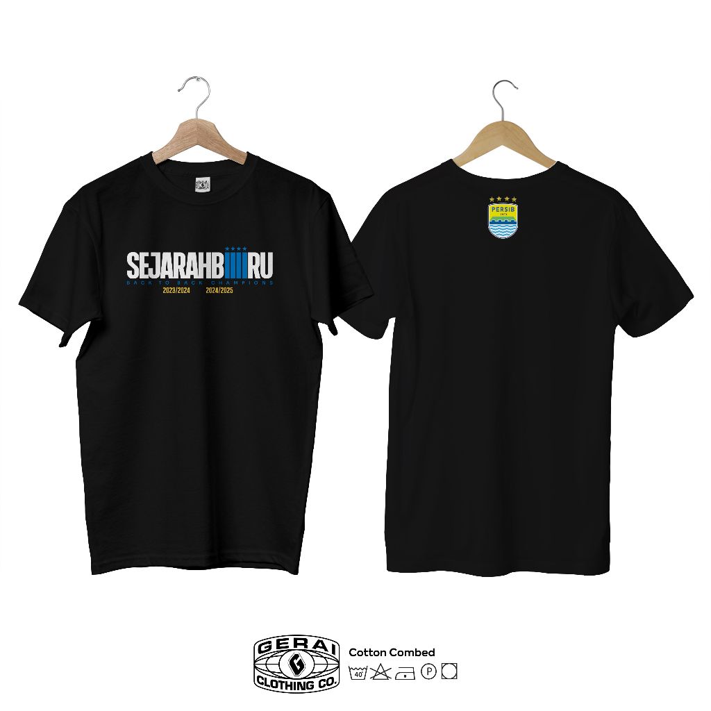 Kaos distro Persib Sejarah Biru / baju sejarah biru Persib Juara