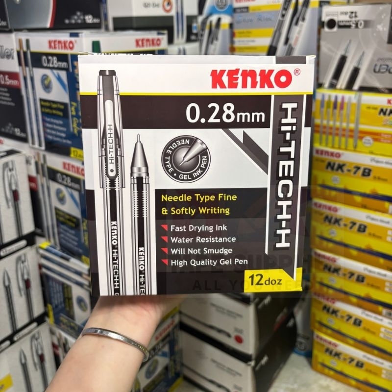 

RB (12 pcs) Pulpen Gel Kenko Hi-Tech - Ujung Jarum 0.28mm