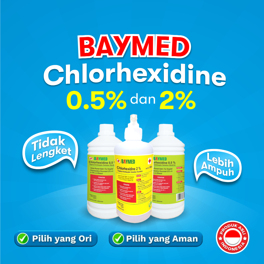 Baymed Chlorhexidine 1 Karton 0,5% dan 2% 500ml