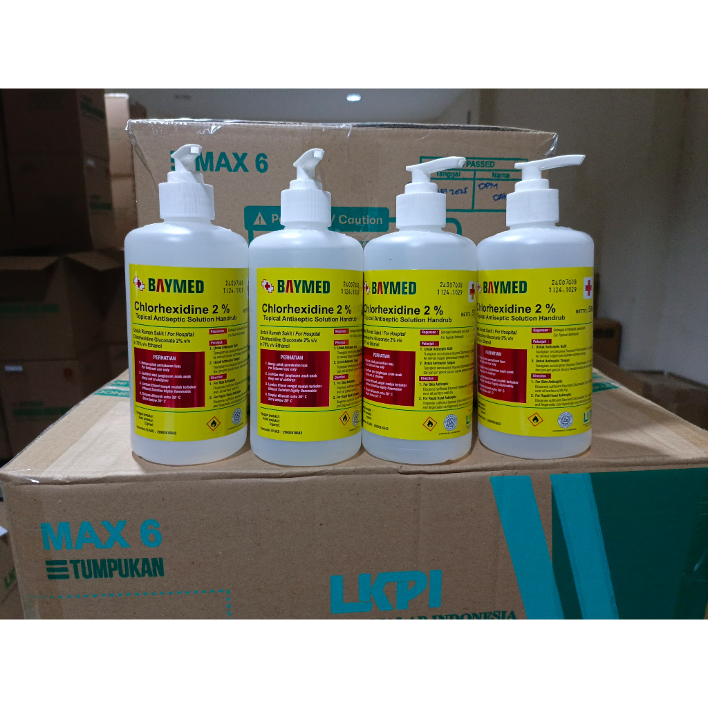 1 KARTON Baymed Chlorhexidine 0,5% dan 2% CHG 1 Liter