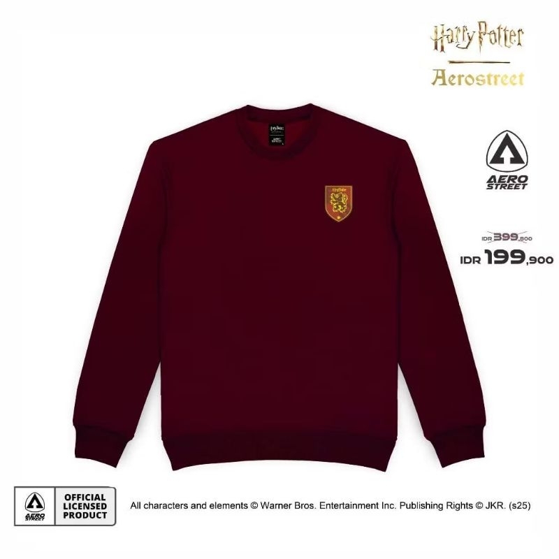 [ORIGINAL 100%] Aerostreet Crewneck Gryffindor Classic Maroon Sweater Sweatshirt BBAAA