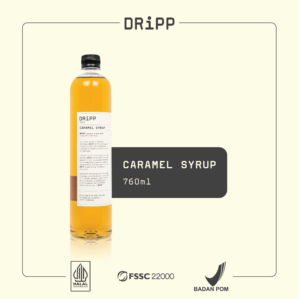 

DRiPP Caramel Syrup - Perasa Minuman Berbentuk Sirup Caramel Untuk HORECA