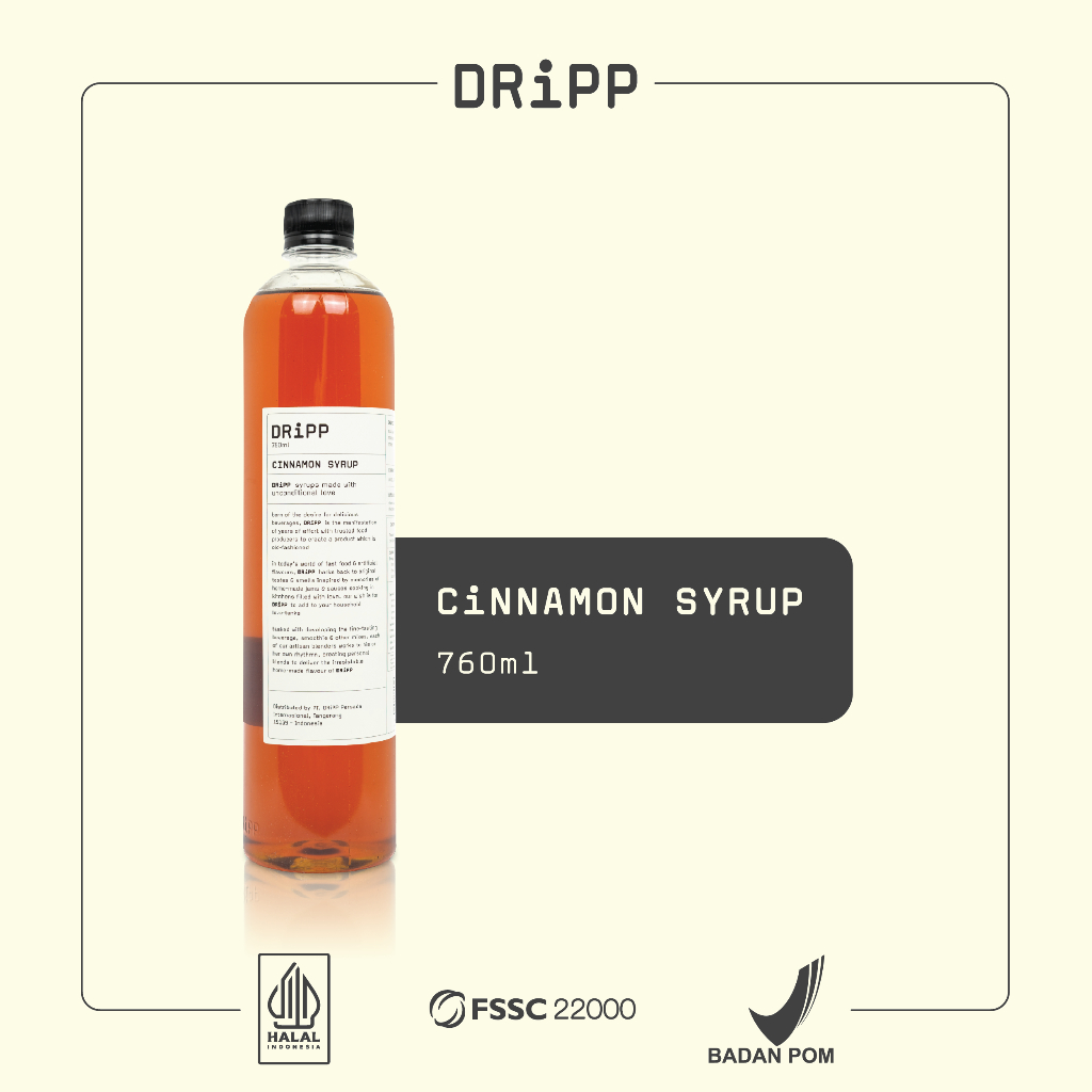 

DRiPP Cinnamon Syrup - Sirup Rasa Kayu Manis Untuk Minuman Enak di Kafe/Bisnis/Rumahan