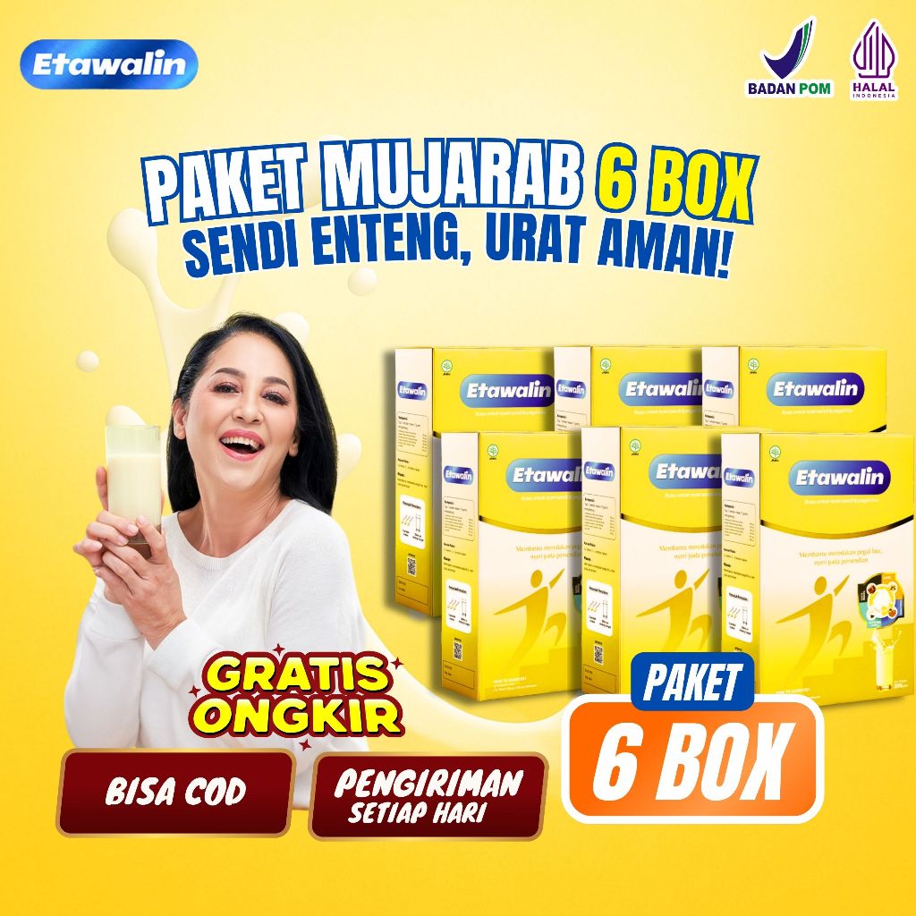 

Paket Mujarab 6 Box Solusi Alami Asam Urat & Nyeri Sendi