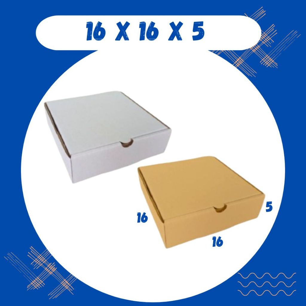 

Kardus 16x16x5 LD Box Dus Packing Kotak Kemasan Karton Pizza Souvenir Hampers Minyak Wangi Kosmetik