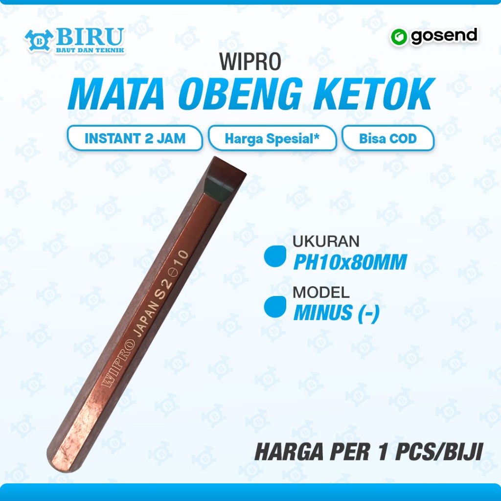Mata Obeng Ketok PH 10 x 80 (-) Min WIPRO