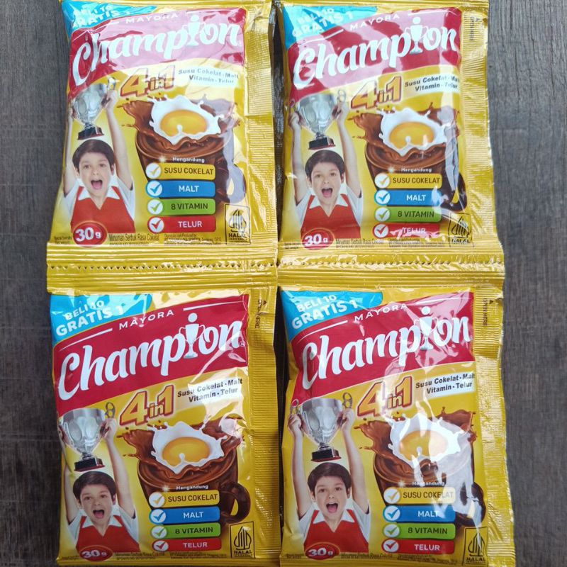 

Champion susu cokelat 30gr/minuman sachet/minuman serbuk cokelat, 1 renteng isi 10+1 sachet
