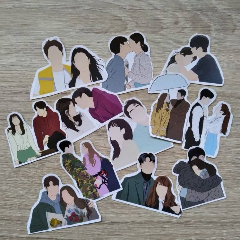 

12pcs Couple sticker / korean deco sticker / sticker aesthetic / bujo sticker / sticker journaling / deco stiker / korean couple stiker