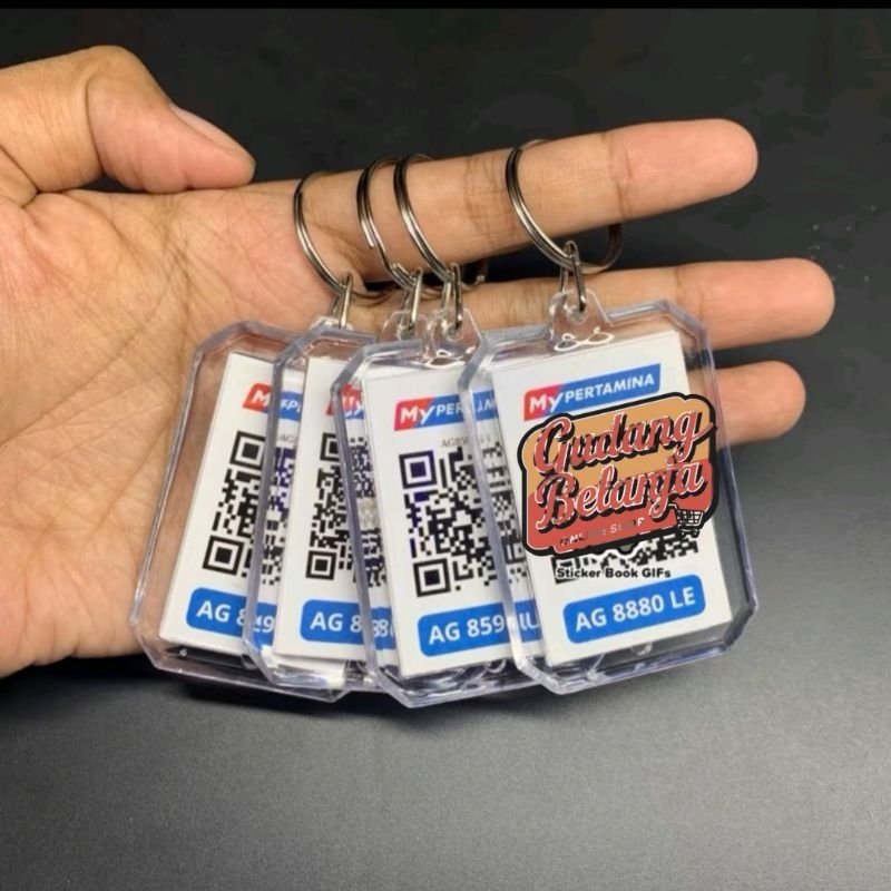 Gantungan kunci MyPertamina / BARCODE PERTAMINA akrilik.