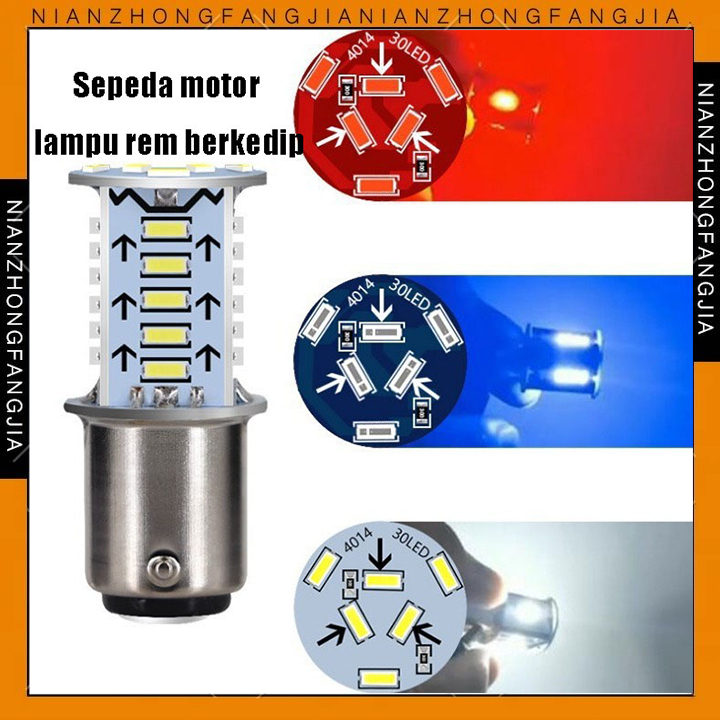 Sepeda Motor Lampu Rem Berkedip Lampu Stop Rem Belakang Stoplamp LED Kecil Ringan Lampu Belakang