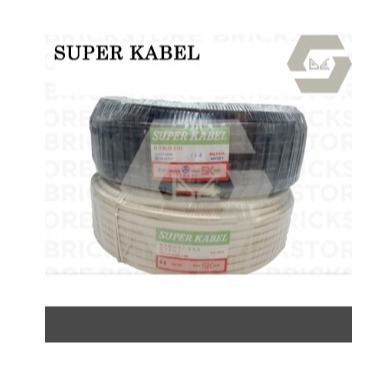 Kabel Listrik NYYHY / NYMHY 3x4 Serabut Putih/Hitam @50m SUPER
