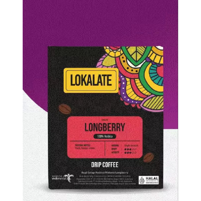 

PO3D - Lokalate Drip Coffee Sidikalang Longberry 5 Sachet - 100% Arabica Natural Process