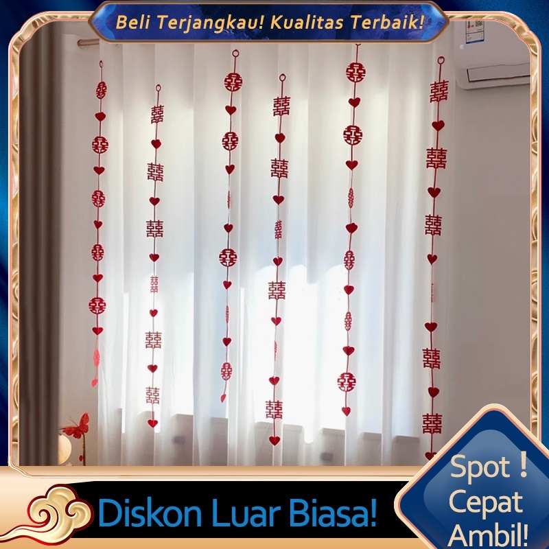 Tali Dekorasi Hiasan Wedding Tali Shuang Xi Dekor Kamar Tidur Ruang Tamu