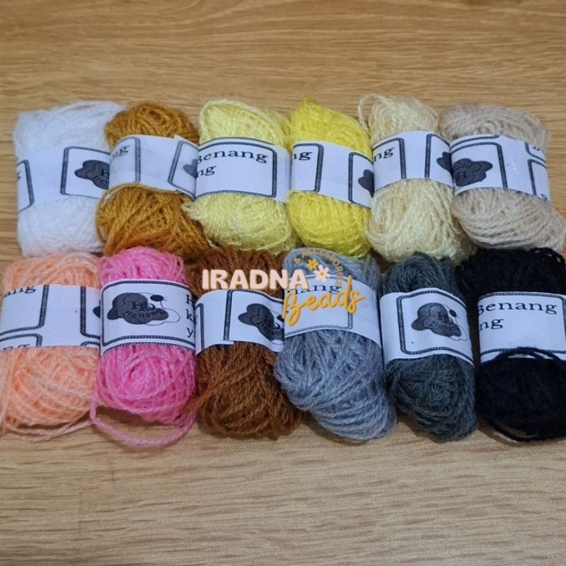 Benang Wol Kecil Wool 2 Ply Rajut Warna Warni Kristik Sulam Crochet